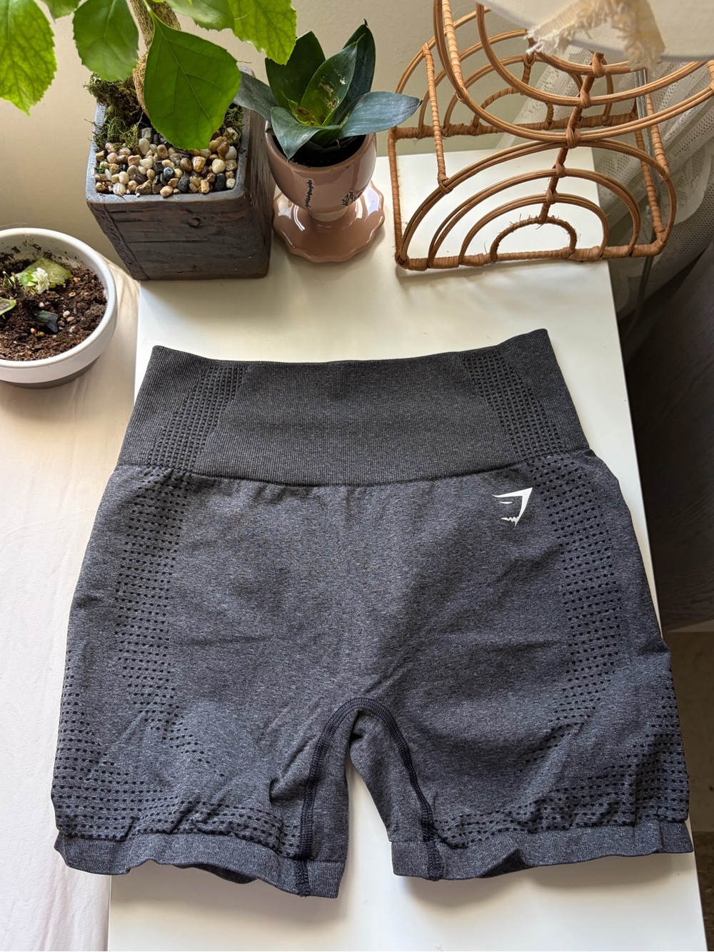 Gymshark Seamless High-Waist Bike Shorts in Charcoal Grey